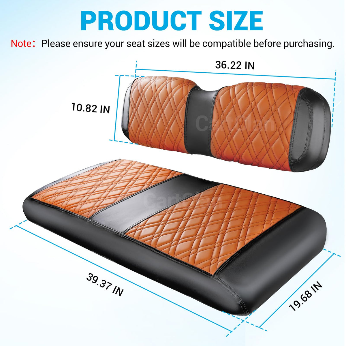 CartClan EZGO TXT cushion and backrest cover keeps seats clean.
