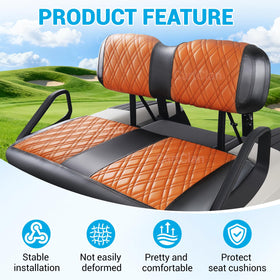 CartClan EZGO TXT seat cover installs easily without tools.