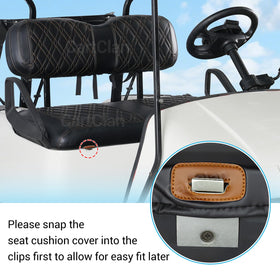 CartClan EZGO TXT front-seat cover safeguards cushions from wear
