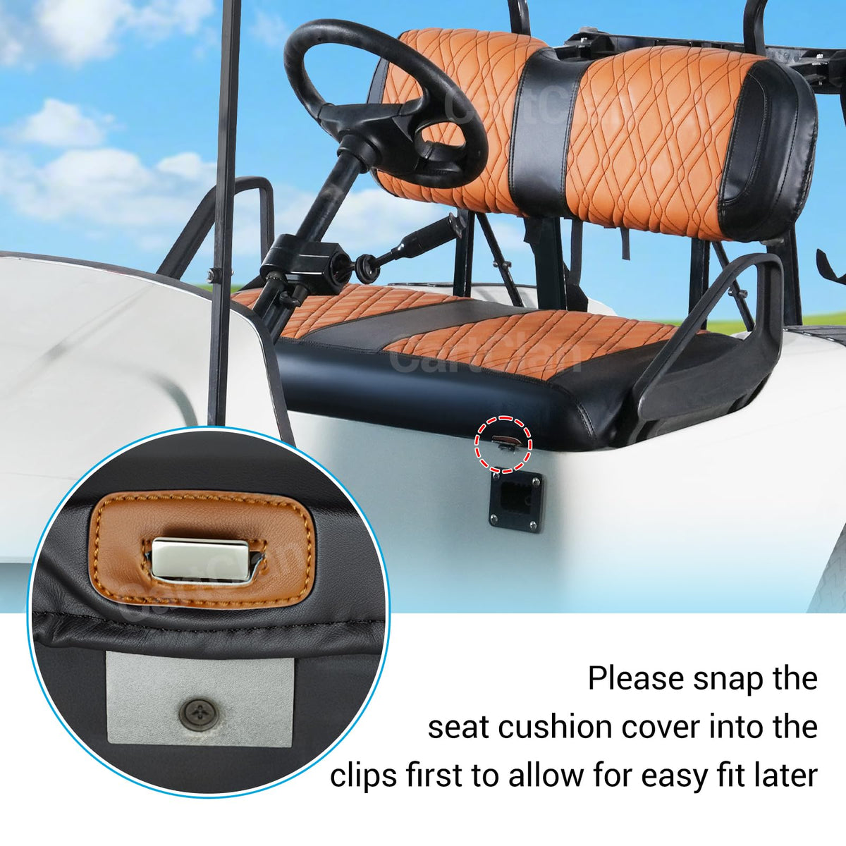 CartClan EZGO TXT diamond texture with durable stitching.