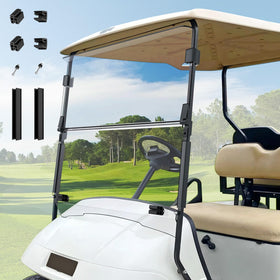 CartClan EZGO TXT windshield in clear 4mm PC for crisp visibility and UV protection on sunny days
