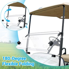 CartClan EZGO TXT windshield with clips and screws for tool-free install
