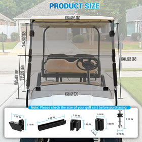 CartClan EZGO TXT tinted windshield compatible with 1995-2013 EZGO TXT/DCS/PDS models