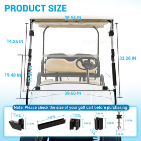 CartClan EZGO TXT windshield protective film protects surface during transport