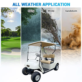 CartClan EZGO TXT windshield shields against wind and cold during rides.