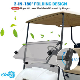 CartClan EZGO TXT tinted windshield blocks wind and rain for comfortable rides