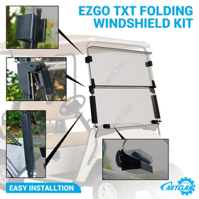 CartClan EZGO windshield 4mm PC, UV resistant and durable