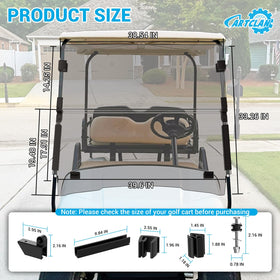 CartClan EZGO windshield protects from wind and rain during drives