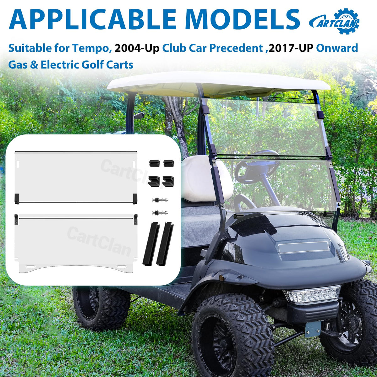CartClan foldable windshield on Onward demonstrates easy airflow control