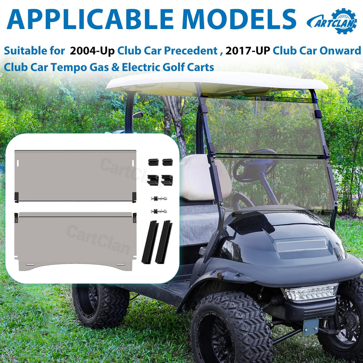 CartClan foldable windshield design for easy airflow