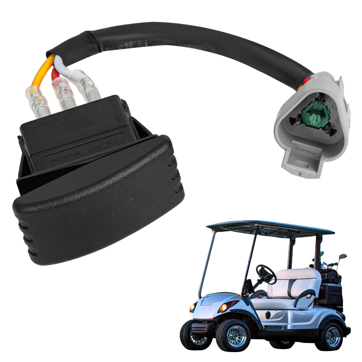 CartClan forward reverse switch front view for Yamaha carts, compact and durable.