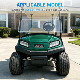 CartClan front decal for Club Car Tempo suits both electric and gas carts.