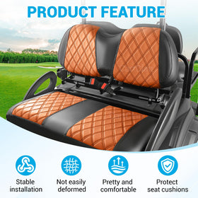 CartClan front seat cushion cover installs without drilling for quick upgrade.