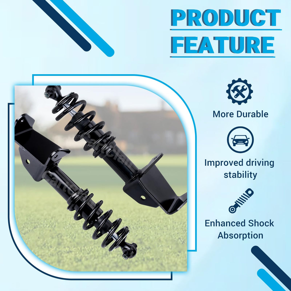 CartClan front shocks absorber set for Yamaha Drive G29 supports smoother handling.