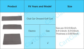 CartClan Club Car Onward decal set offers precise sizes.