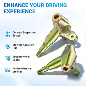 CartClan front suspension view highlights rugged, durable knuckle construction.