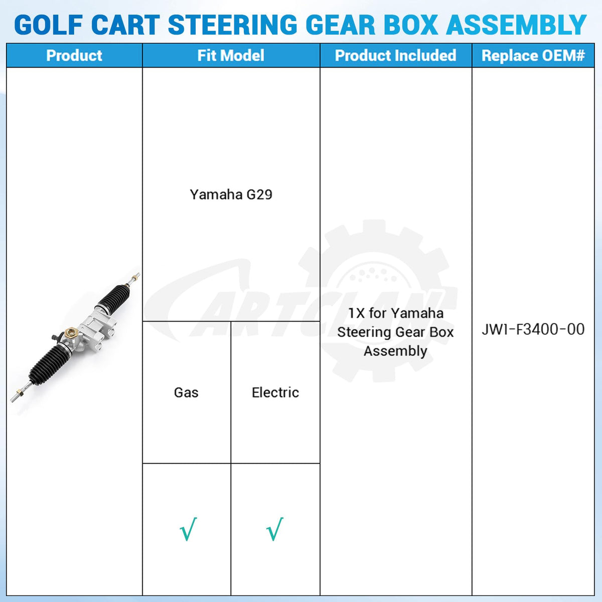 CartClan G29 compatibility note for Yamaha G29 models ensures proper fit