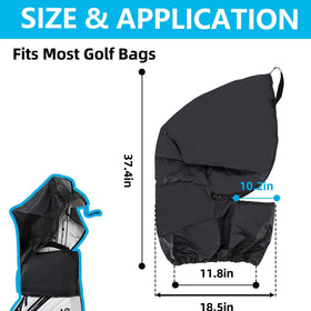 CartClan Golf bag rain cover mounted on bag shows secure attachment.