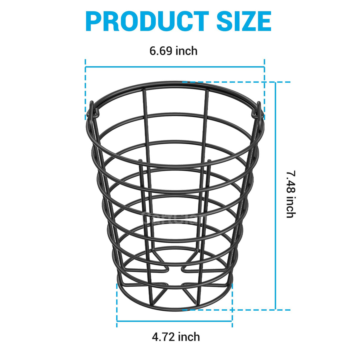 CartClan basket dimensions 7.48 by 6.69 by 4.72 inches.