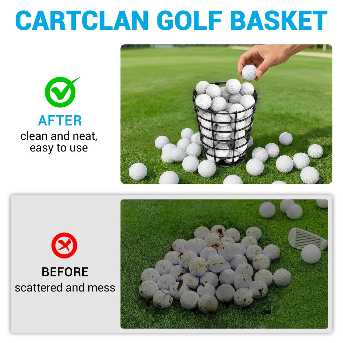 CartClan multipurpose basket suitable for tennis balls and small items.