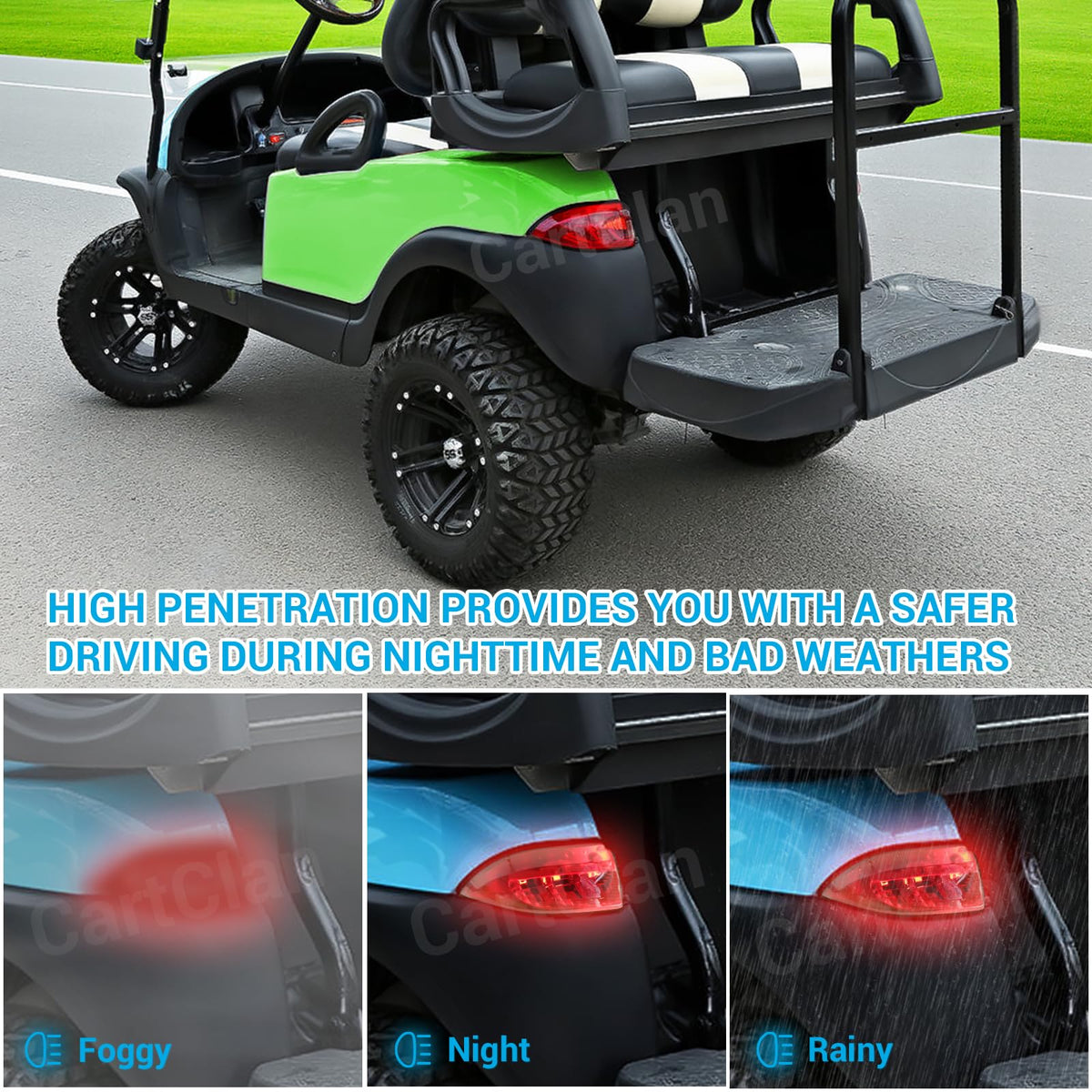 CartClan 3 pin wiring plug enables easy installation on a Club Car