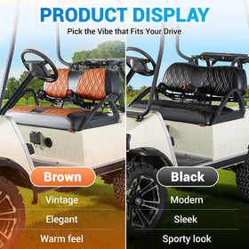 CartClan golf cart backrest cover with diamond pattern adds stylish protection