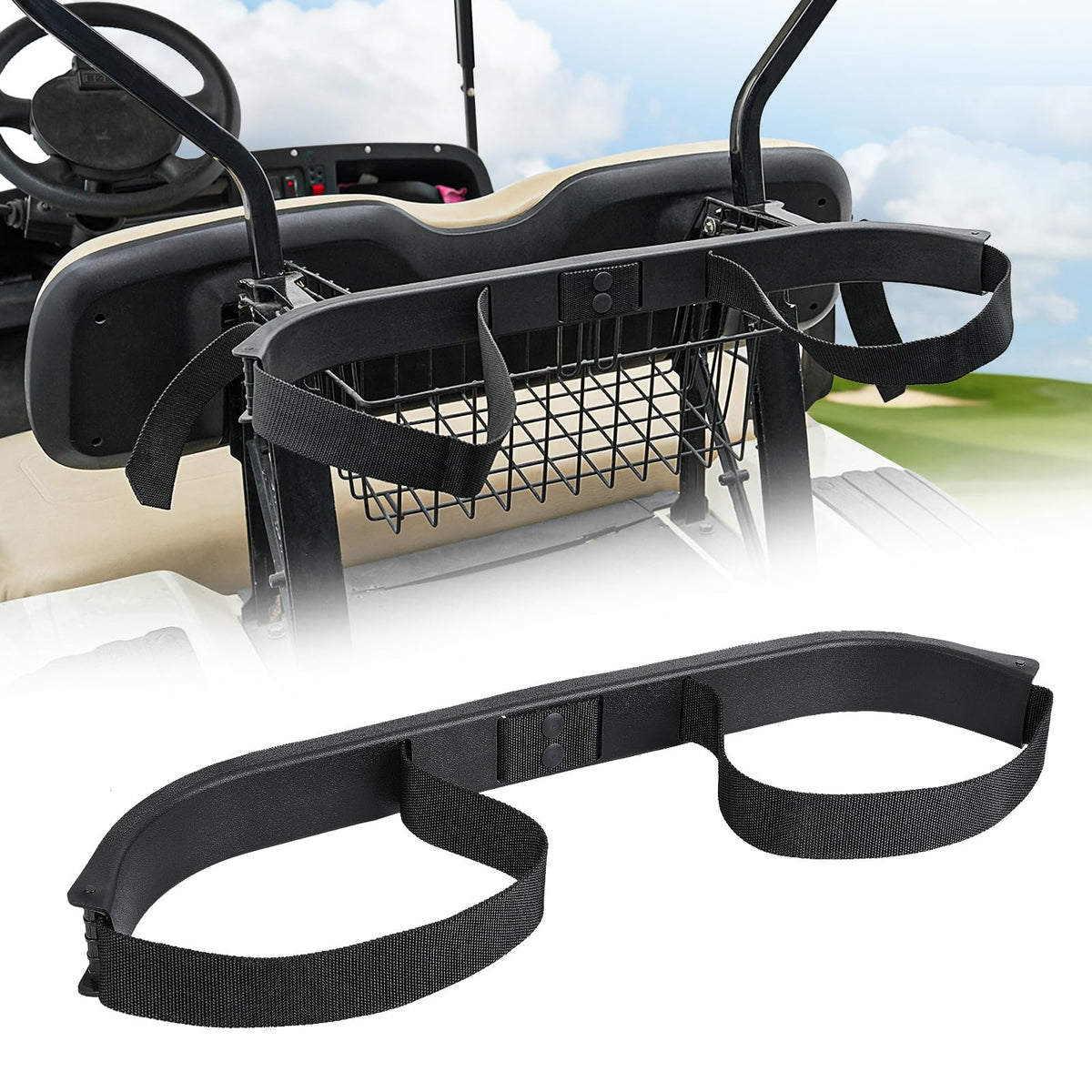 CartClan golf cart bag holder bracket for EZGO TXT models, rugged and ready.