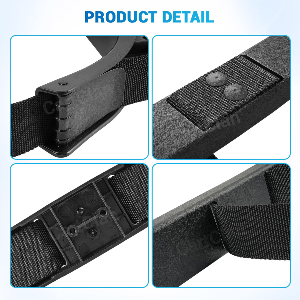 CartClan golf cart bag strap enables quick, tool-free attachment.