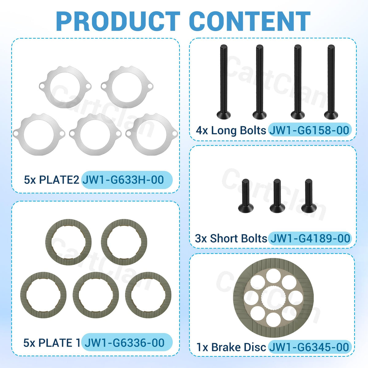 CartClan long bolts from brake kit for secure mounting