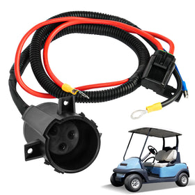 CartClan golf cart charger DC receptacle with harness for quick fit