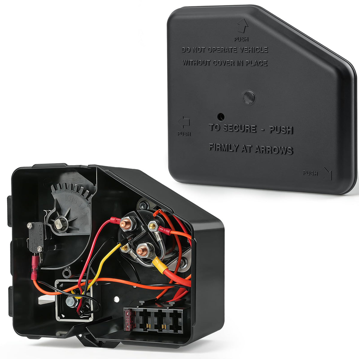 CartClan electrical box assembly front view for Club Car DS keeps power routing reliable