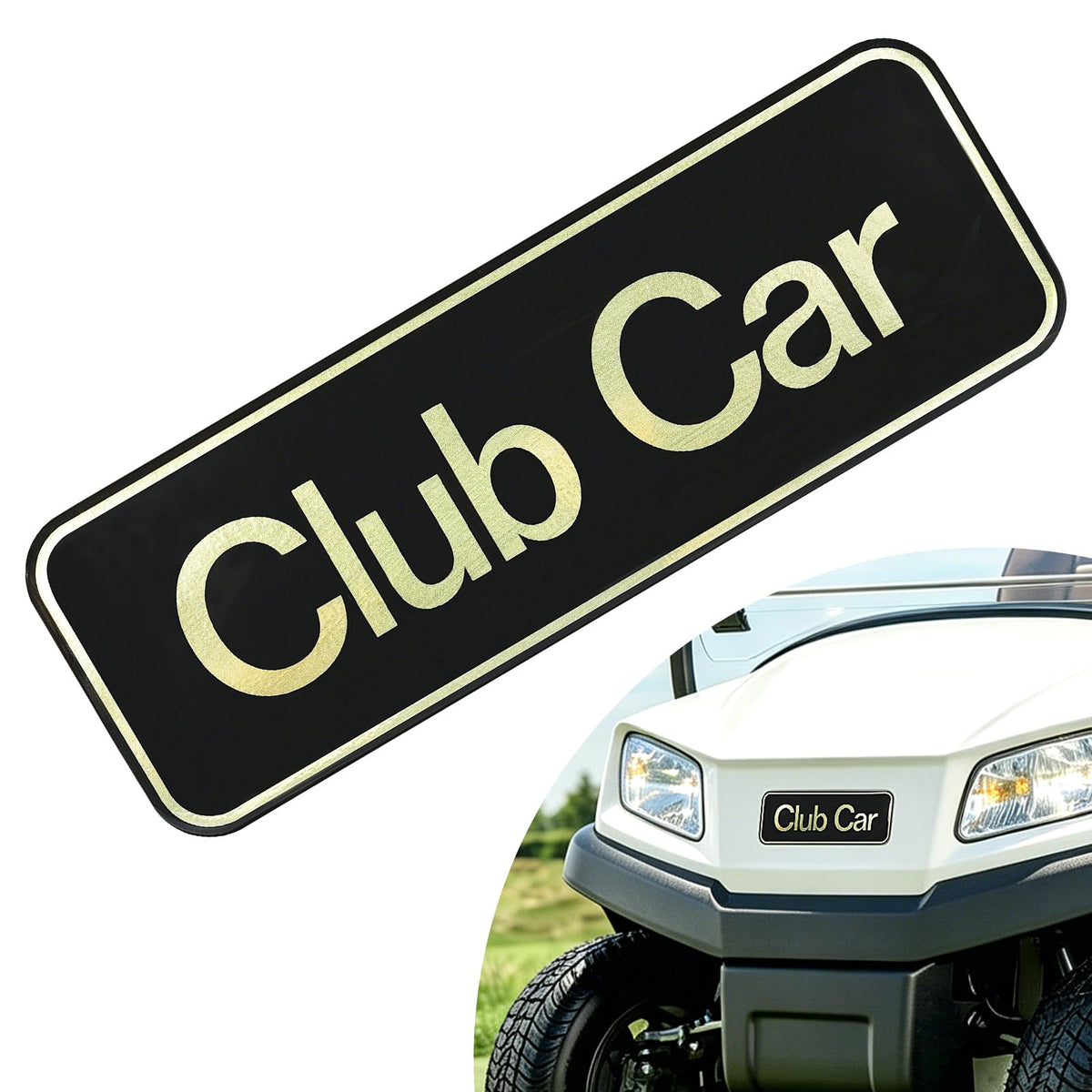 CartClan gold emblem sticker for Club Car Tempo enhances curb appeal.