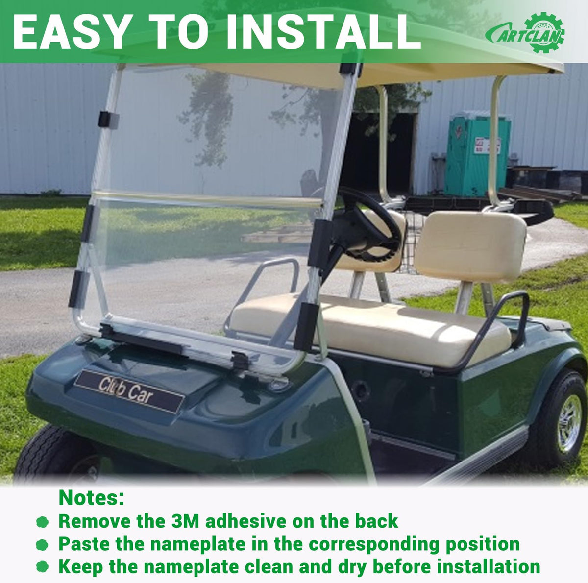 CartClan easy-install emblem sticker eliminates messy tools