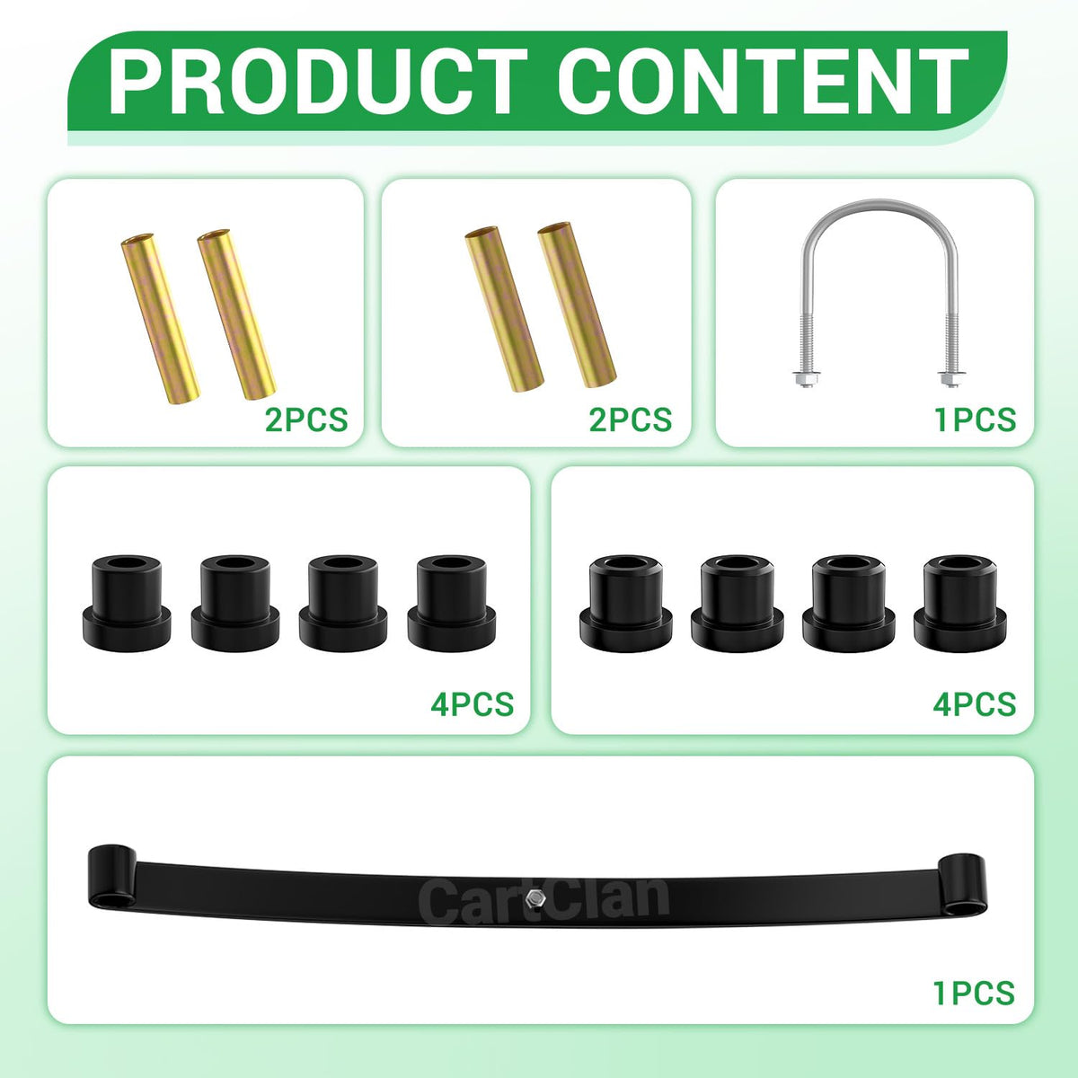 CartClan kit content includes springs, sleeves, and hardware.