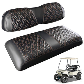 CartClan front seat covers with diamond pattern protect Club Car DS seats.