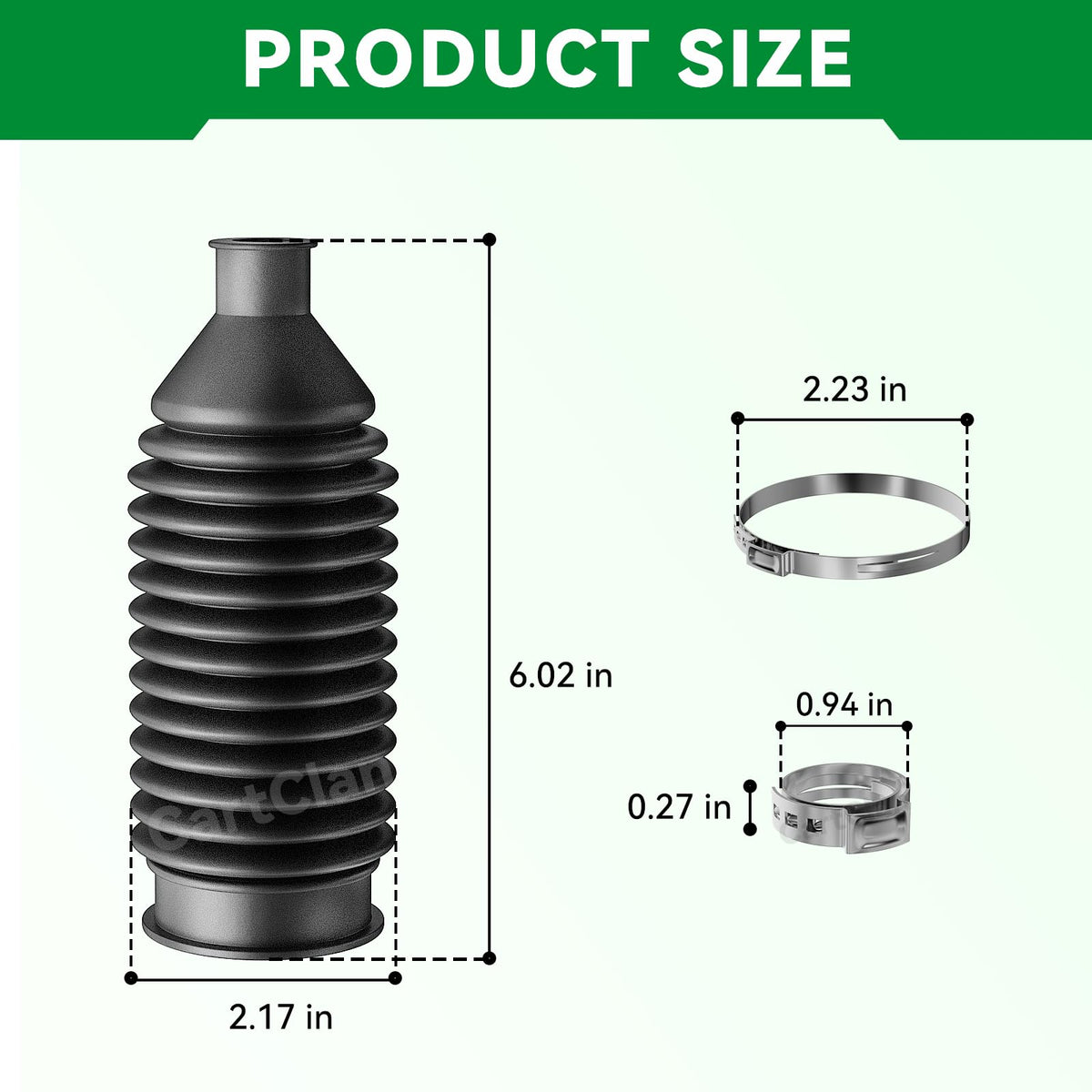 CartClan package includes two dust covers and clips for installation