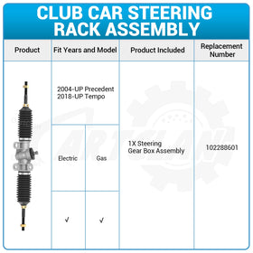 CartClan golf cart steering rack assembly shows easy fit and reliable function
