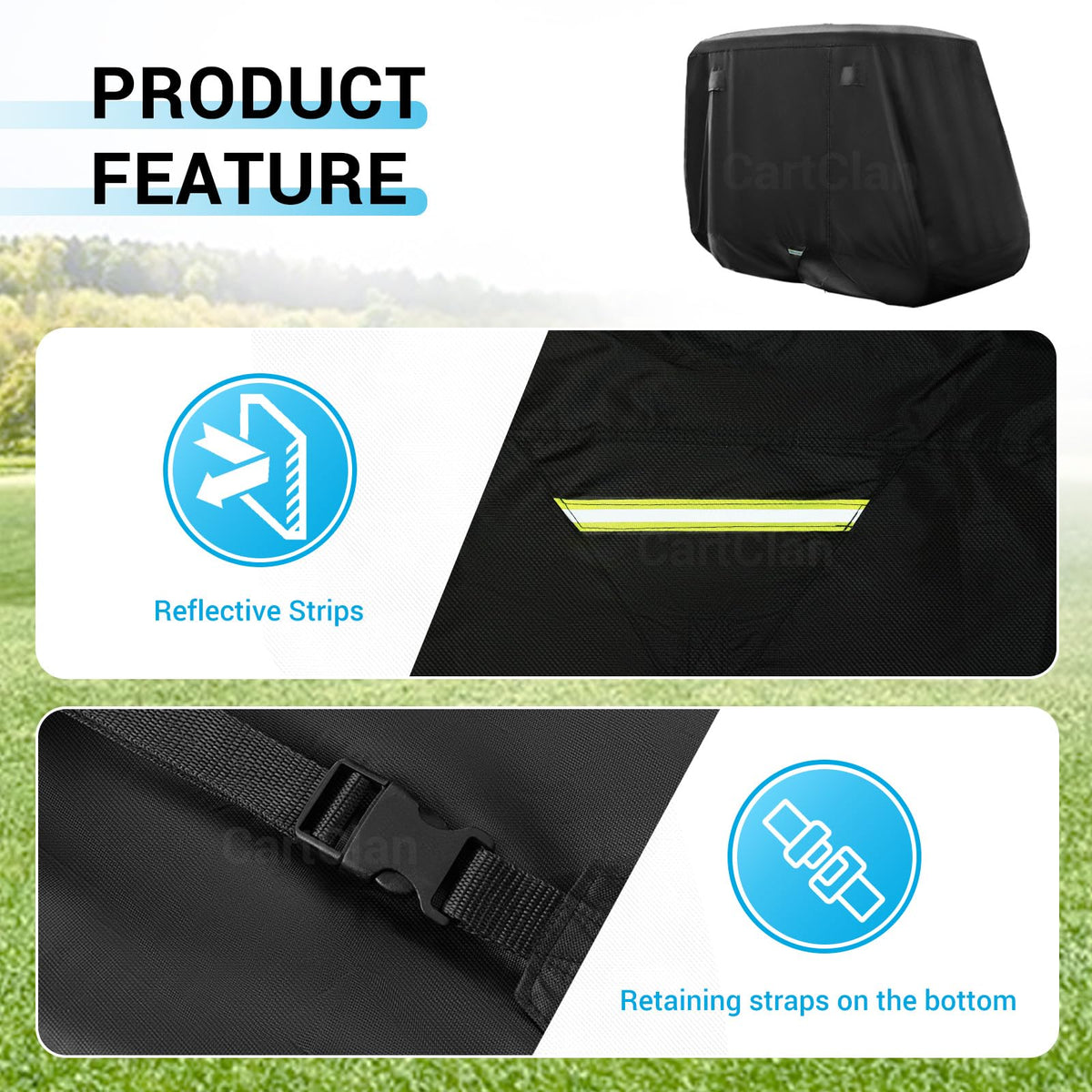 CartClan golf cover with storage bag included for convenient storage