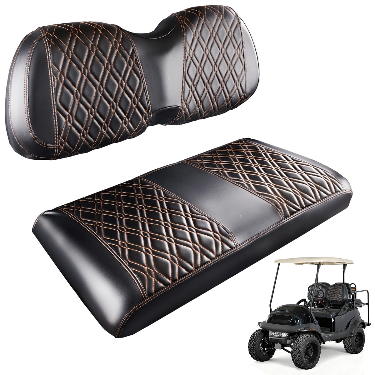 CartClan golf front seat cover with diamond pattern protects upholstery and upgrades style