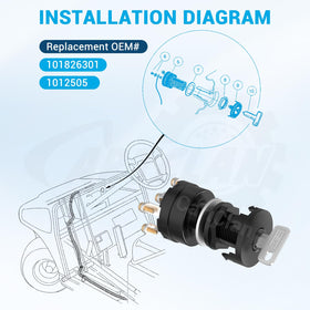 CartClan 4-pin ignition switch shows solid terminal connection for reliable operation