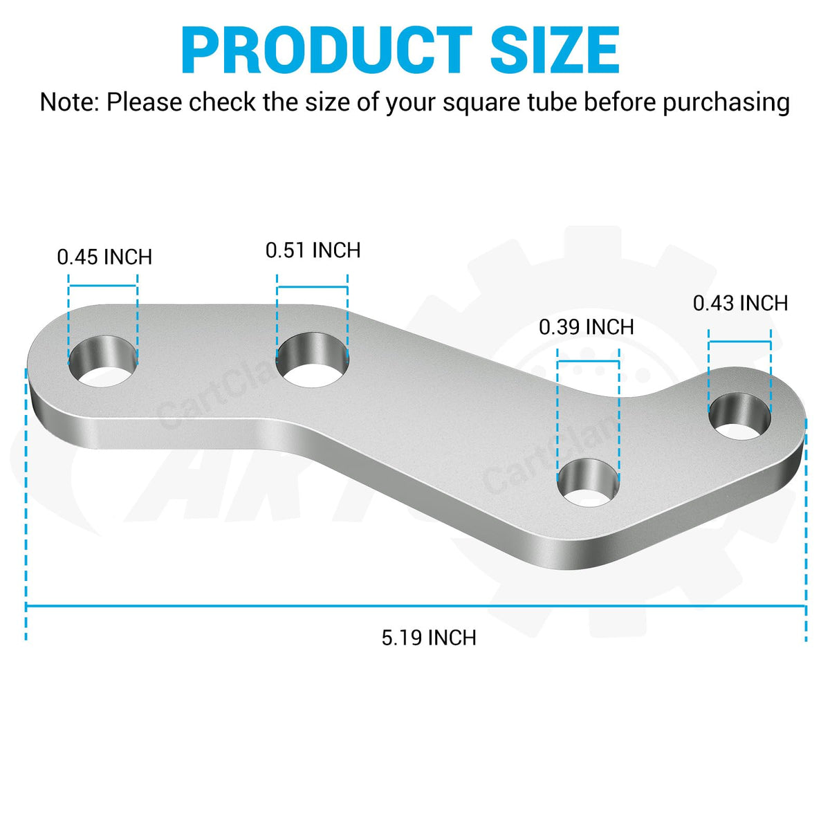 CartClan knuckle arm 1:1 replacement matching original dimensions.