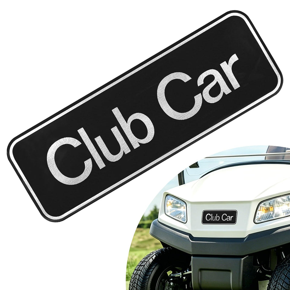 CartClan name plate front for Club Car Tempo enhances cart styling and visibility.