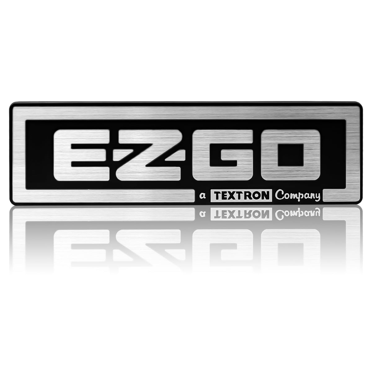 CartClan EZGO TXT nameplate front view with enhanced styling