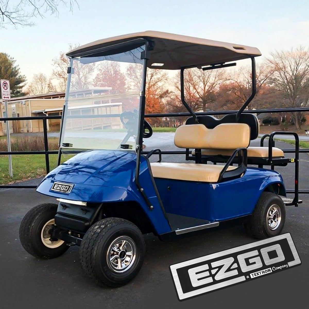 CartClan nameplate detail highlighting EZGO logo and finish