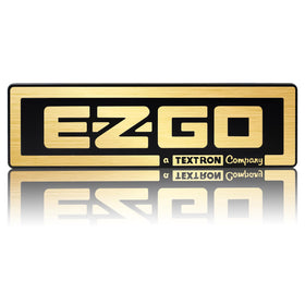 CartClan EZGO TXT front gold nameplate boosts curb appeal