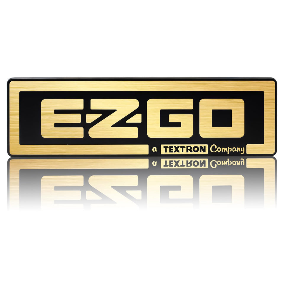 CartClan EZGO TXT front gold nameplate boosts curb appeal