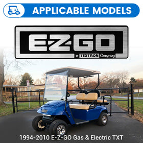 Silver and black finish complements classic golf cart design