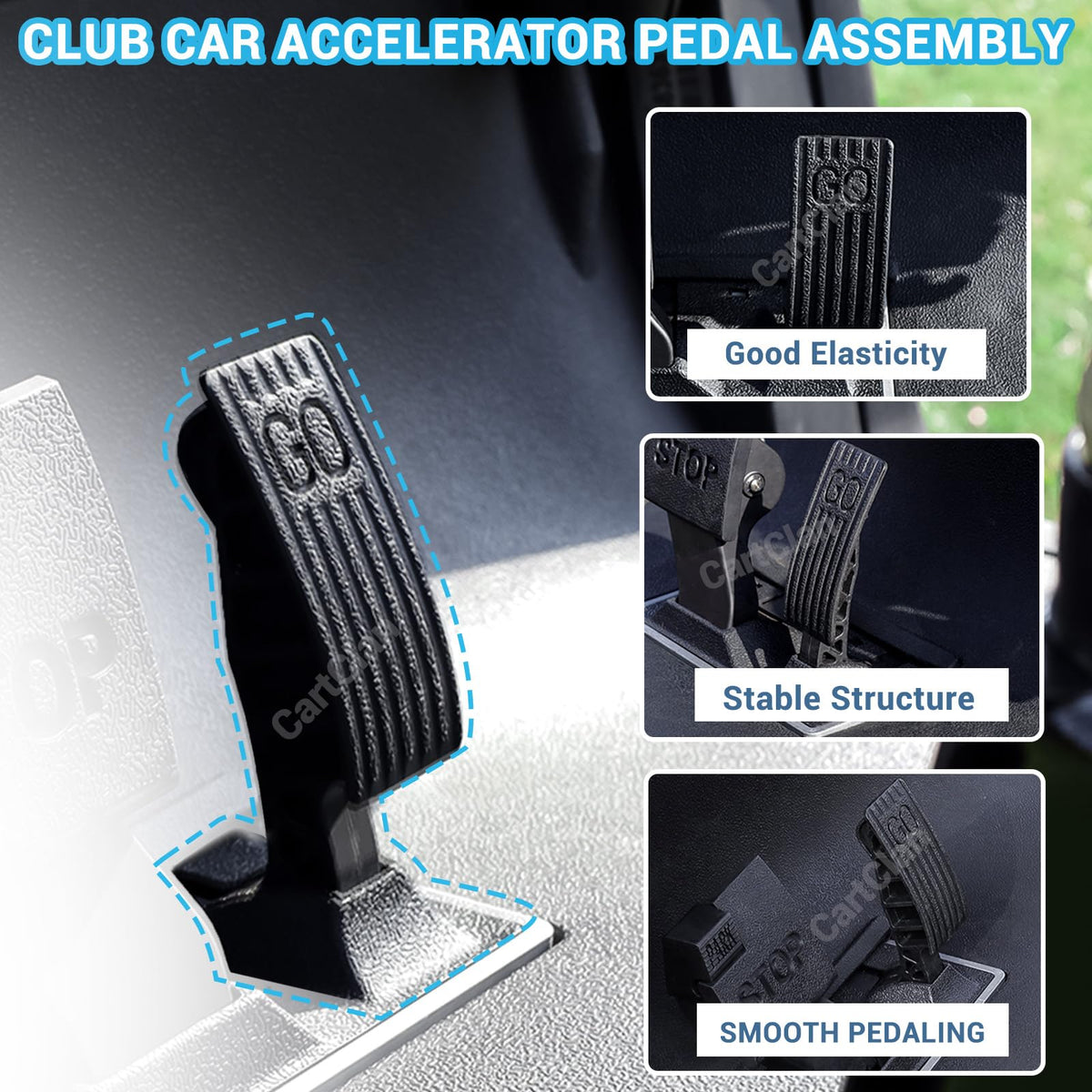 CartClan OEM 102595502 compatibility label on pedal kit