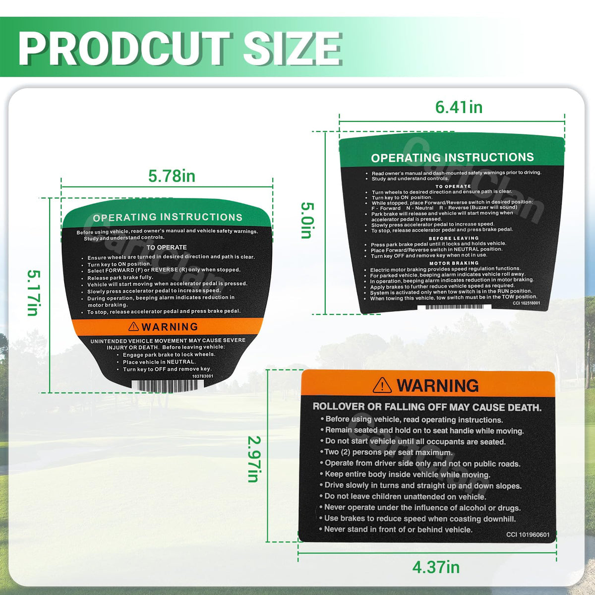 CartClan compatibility note with OEM numbers for proper fit