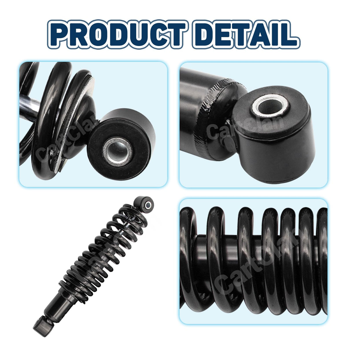 CartClan OEM rear shock spring close-up showing replacement part details